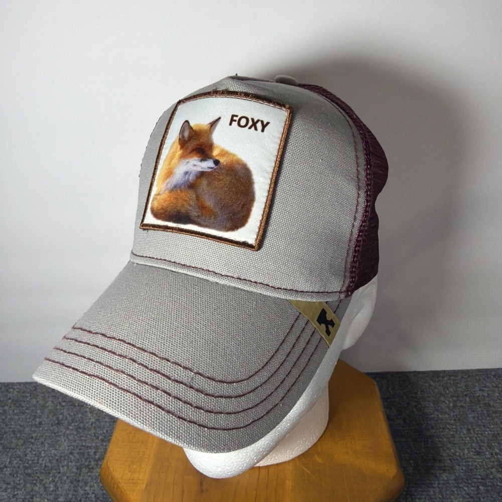 Kenny K Trucker Hat Fox Patch"FOXY"‎ Red Mesh Back Adjustable Cap